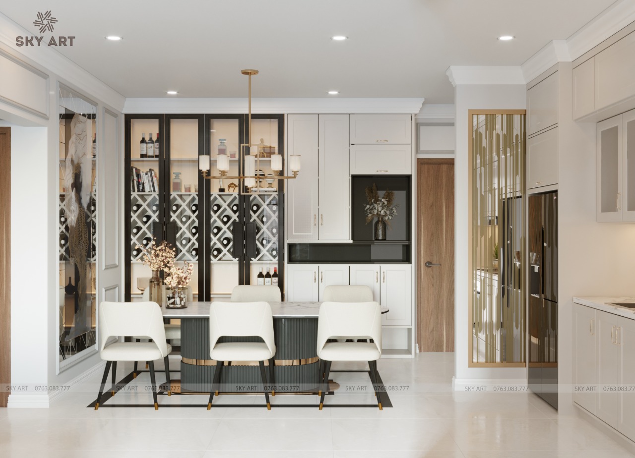 Thiết kế nội thất không gian bếp căn hộ Emerald Celadon City