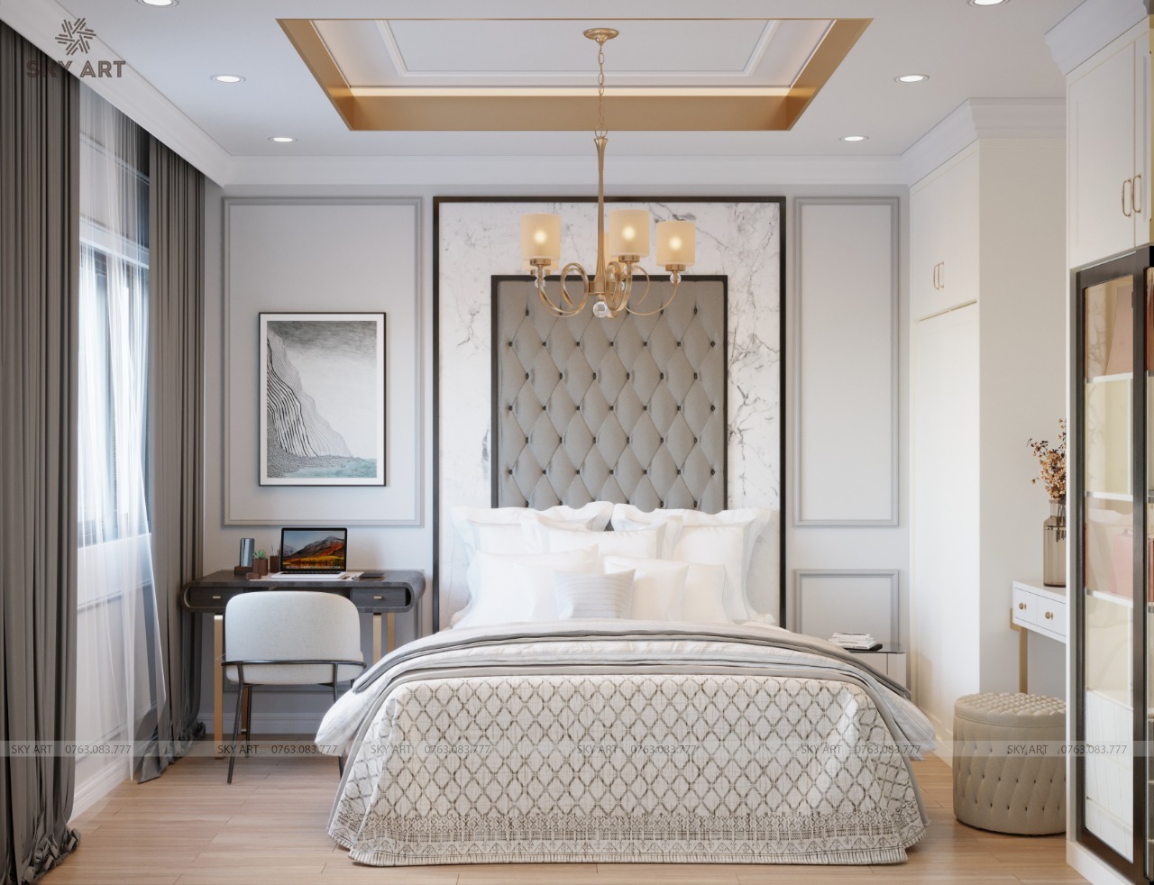 Thiết kế nội thất phòng ngủ Master căn hộ Emerald Celadon City
