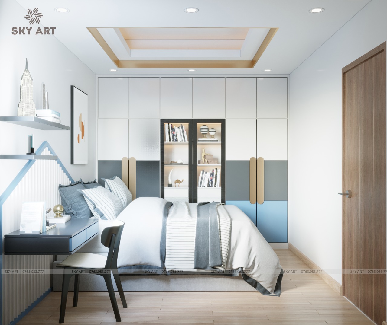 Thiết kế thi công nội thất phòng ngủ bé trai căn hộ Emerald Celadon City