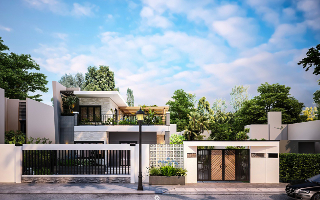 Mẫu Nhà Vườn 1 Trệt, 1 Lầu Đẹp Tại Đồng Nai