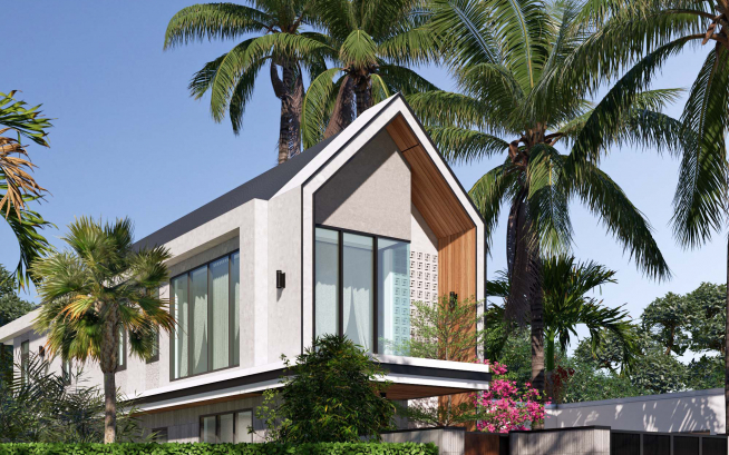 Thiết Kế Nhà Phố Hiện Đại 2 Tầng - Long An